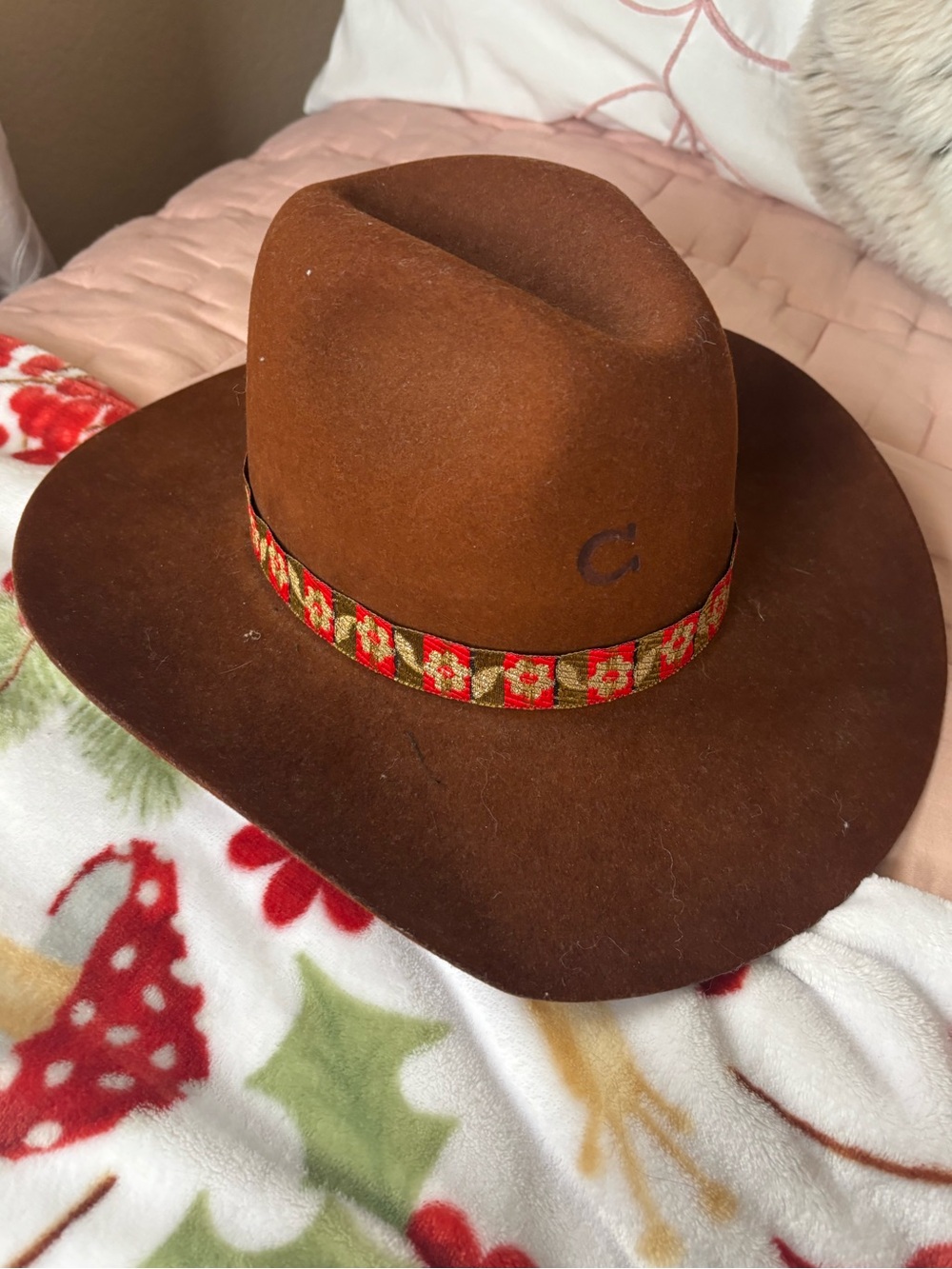 Charlie 1 Horse Rambler Collection Women’s Wool Cowboy Hat- USA MADE- Brown/Red